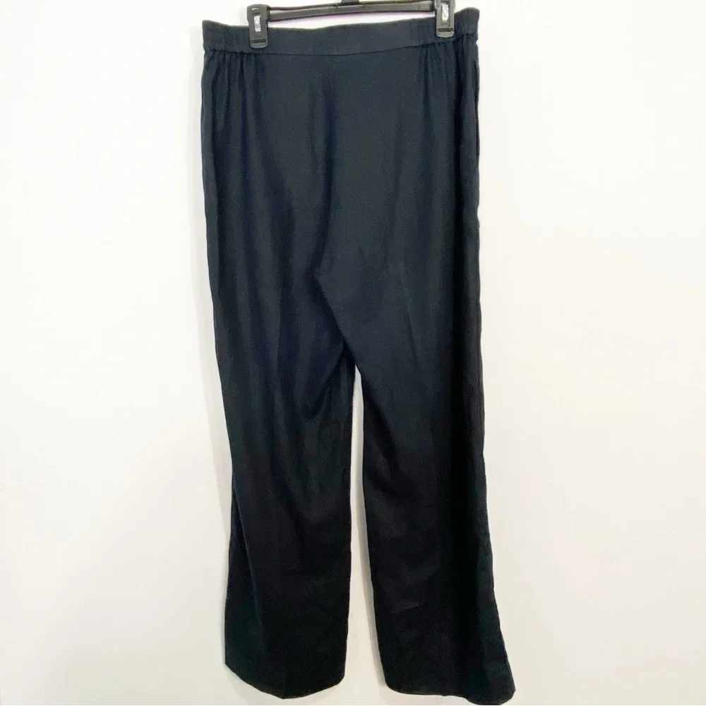 COS Linen Navy Stretch Trouser Relaxed Wide Leg